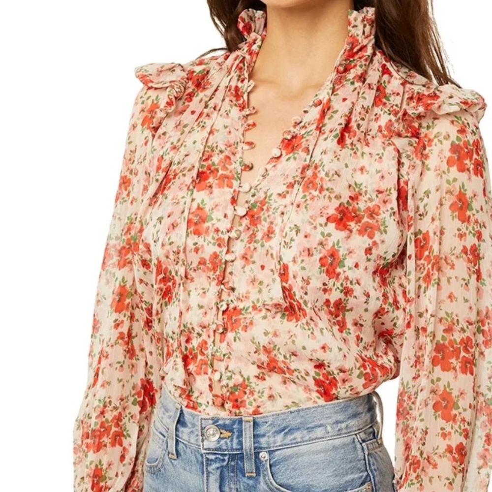 Womens - Misa - Analeigh Top in Poppy Allover - Size Small